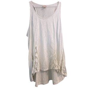 Mossimo white gored sheer stretch tank XL